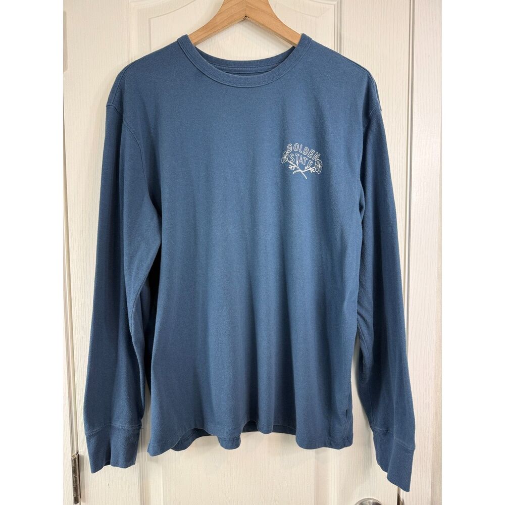 Old Navy Golden State California Long Sleeve Graphic T Shirt Blue Men's L